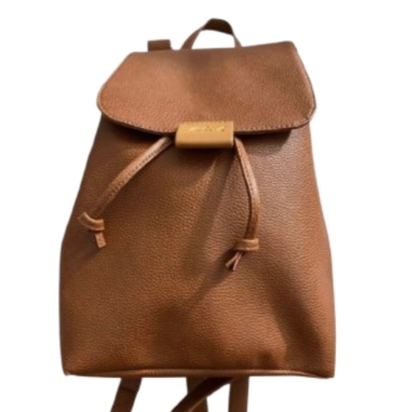 Handbags - Women’s Leather Drawstring Backpack Brown